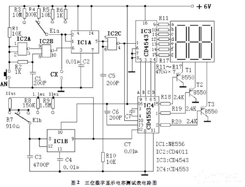 三位數字顯示電容測試表電路模塊設計與光電顯示電路軟件開發